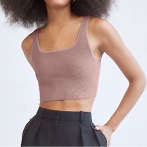 Babaton sculpt knit cropped tank, size M in mauve dust
